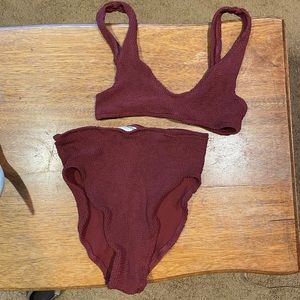 YouSwim Eva High Waist 2 Piece One Size in Garnet - Like New